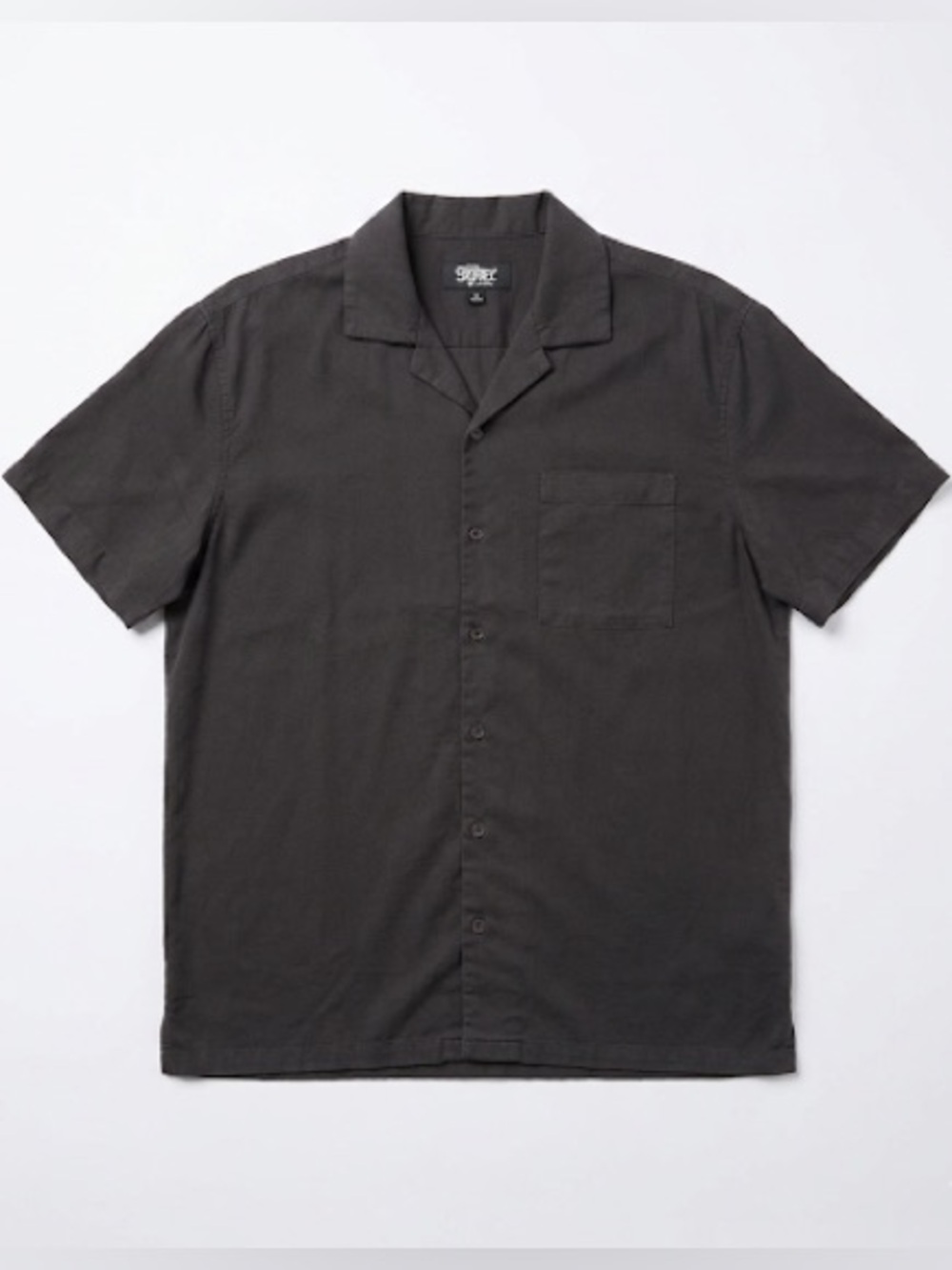 Casual Short-Sleeve Button-Down Shirt in Charcoal